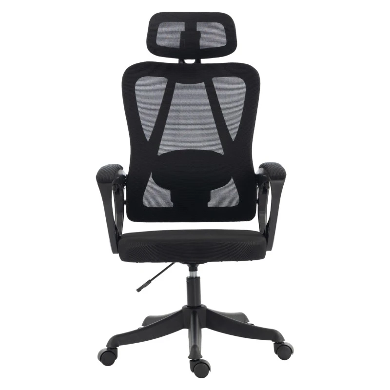 ΚΑΡΕΚΛΑ ΓΡΑΦΕΙΟΥ FRANTIC HM1224.01 ΜΑΥΡO MESH & ΠΟΛΥΠΡΟΠΥΛΕΝΙΟ 60x66x130Υεκ