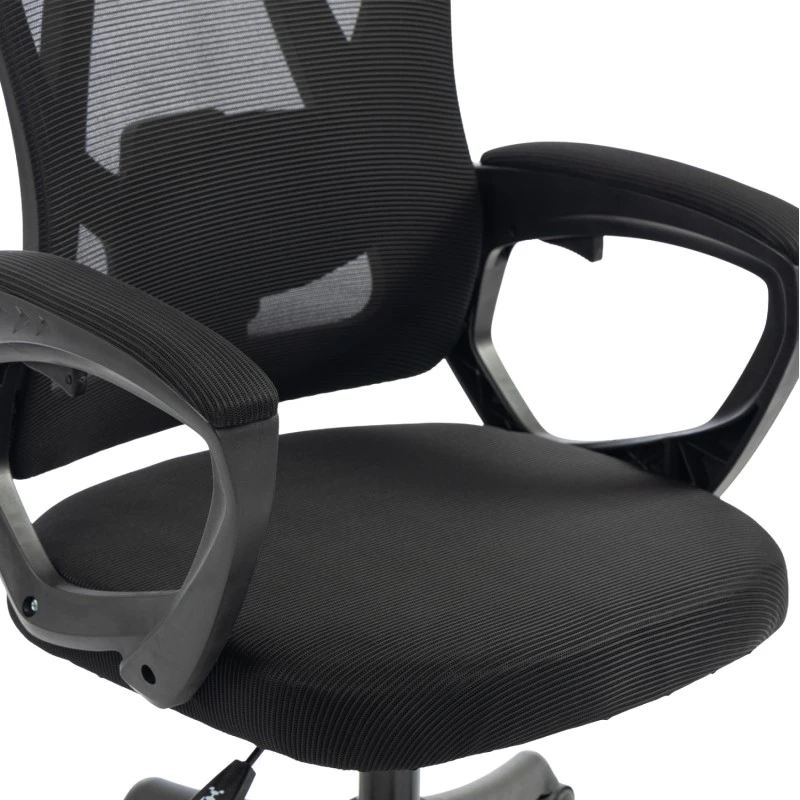ΚΑΡΕΚΛΑ ΓΡΑΦΕΙΟΥ FRANTIC HM1224.01 ΜΑΥΡO MESH & ΠΟΛΥΠΡΟΠΥΛΕΝΙΟ 60x66x130Υεκ