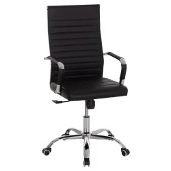 ΚΑΡΕΚΛΑ ΓΡΑΦΕΙΟΥ HM1059.31 ΜΑΥΡΟ PU BOSS ΔΙΕΥΘΥΝΤΟΥ ΠΟΔΙ ΧΡΩΜΙΟΥ 53x57x109Υεκ.