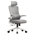 ΚΑΡΕΚΛΑ ΓΡΑΦΕΙΟΥ KESI HM1222.02 ΑΝΟΙΧΤΟ ΓΚΡΙ MESH--ΛΕΥΚΟ PP 52x50x122Υεκ.