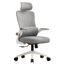 ΚΑΡΕΚΛΑ ΓΡΑΦΕΙΟΥ KESI HM1222.02 ΑΝΟΙΧΤΟ ΓΚΡΙ MESH--ΛΕΥΚΟ PP 52x50x122Υεκ.