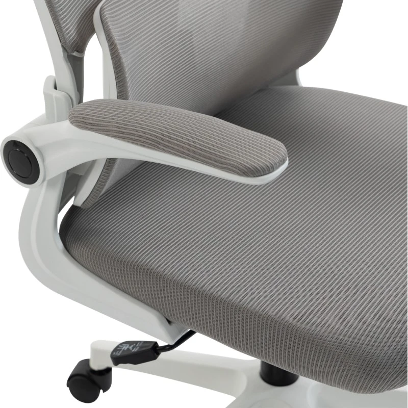 ΚΑΡΕΚΛΑ ΓΡΑΦΕΙΟΥ KESI HM1222.02 ΑΝΟΙΧΤΟ ΓΚΡΙ MESH--ΛΕΥΚΟ PP 52x50x122Υεκ.