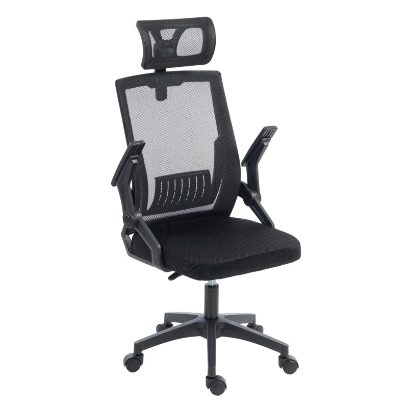ΚΑΡΕΚΛΑ ΓΡΑΦΕΙΟΥ MATRON HM1226.01 ΜΑΥΡO PP & MESH ΥΦΑΣΜΑ 47x47x128Υεκ