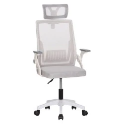 ΚΑΡΕΚΛΑ ΓΡΑΦΕΙΟΥ MATRON HM1226.02 ΛΕΥΚΟ PP--ΑΝΟΙΧΤΟ ΓΚΡΙ MESH 59x55x115Υεκ