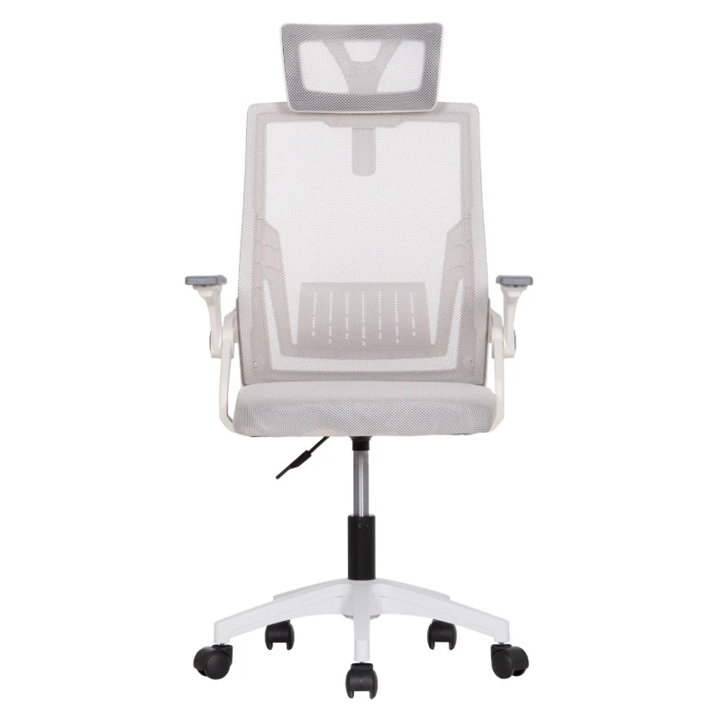 ΚΑΡΕΚΛΑ ΓΡΑΦΕΙΟΥ MATRON HM1226.02 ΛΕΥΚΟ PP--ΑΝΟΙΧΤΟ ΓΚΡΙ MESH 59x55x115Υεκ