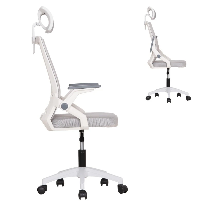 ΚΑΡΕΚΛΑ ΓΡΑΦΕΙΟΥ MATRON HM1226.02 ΛΕΥΚΟ PP--ΑΝΟΙΧΤΟ ΓΚΡΙ MESH 59x55x115Υεκ