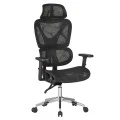 ΚΑΡΕΚΛΑ ΓΡΑΦΕΙΟΥ NOVAR HM1217.01 ΜΑΥΡO MESH--ΒΑΣΗ ΧΡΩΜΙΟΥ 51x49x129Υεκ