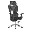 ΚΑΡΕΚΛΑ ΓΡΑΦΕΙΟΥ NOVAR HM1217.01 ΜΑΥΡO MESH--ΒΑΣΗ ΧΡΩΜΙΟΥ 51x49x129Υεκ
