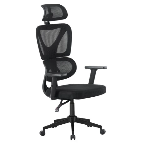 ΚΑΡΕΚΛΑ ΓΡΑΦΕΙΟΥ NOVAR HM1218.01 ΜΑΥΡO MESH--ΒΑΣΗ PP 51x49x121-129Υεκ