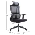 ΚΑΡΕΚΛΑ ΓΡΑΦΕΙΟΥ NOVUS HM1214.01 ΜΑΥΡO MESH--ΜΑΥΡΗ ΒΑΣΗ 72x67x125Υεκ