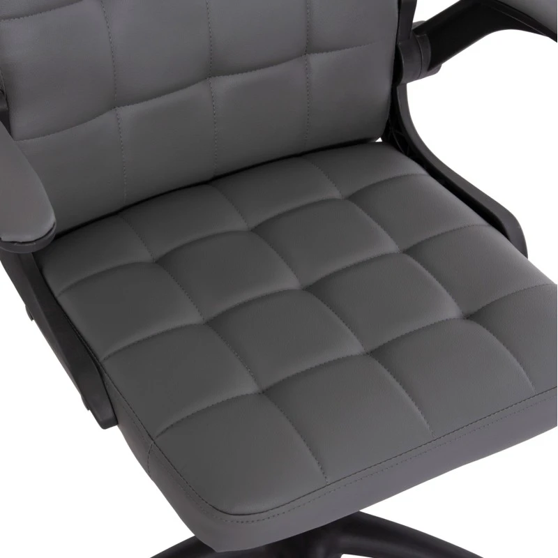 ΚΑΡΕΚΛΑ ΓΡΑΦΕΙΟΥ PORTIMA HM1197.03 ΓΚΡΙ PVC-ΜΑΥΡΟΣ NYLON ΣΚΕΛΕΤΟΣ & ΒΑΣΗ 66.5x60x97Υεκ