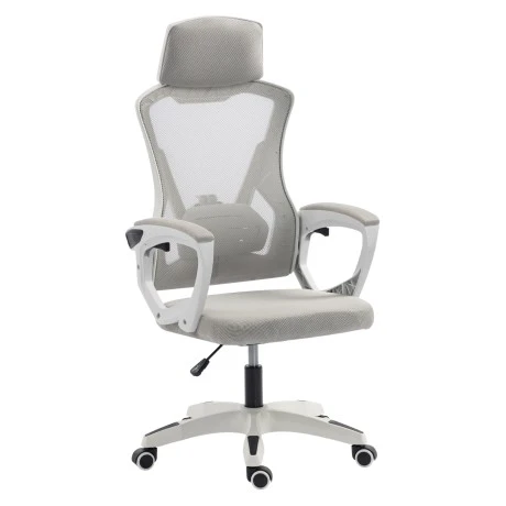 ΚΑΡΕΚΛΑ ΓΡΑΦΕΙΟΥ SALAS HM1223.02 P.P. ΛΕΥΚΟ-ΓΚΡΙ MESH ΥΦΑΣΜΑ 57x71x110-120Υεκ