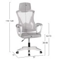 ΚΑΡΕΚΛΑ ΓΡΑΦΕΙΟΥ SALAS HM1223.02 P.P. ΛΕΥΚΟ-ΓΚΡΙ MESH ΥΦΑΣΜΑ 57x71x110-120Υεκ