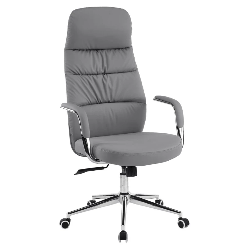 ΚΑΡΕΚΛΑ ΓΡΑΦΕΙΟΥ TEETER HM18355.10 ΓΚΡΙ PU ΔΕΡΜΑ--ΒΑΣΗ ΧΡΩΜΙΟΥ 67x66x121Υεκ