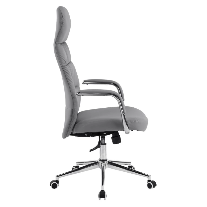 ΚΑΡΕΚΛΑ ΓΡΑΦΕΙΟΥ TEETER HM18355.10 ΓΚΡΙ PU ΔΕΡΜΑ--ΒΑΣΗ ΧΡΩΜΙΟΥ 67x66x121Υεκ