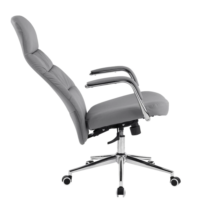 ΚΑΡΕΚΛΑ ΓΡΑΦΕΙΟΥ TEETER HM18355.10 ΓΚΡΙ PU ΔΕΡΜΑ--ΒΑΣΗ ΧΡΩΜΙΟΥ 67x66x121Υεκ
