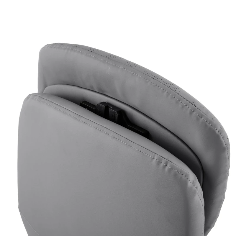 ΚΑΡΕΚΛΑ ΓΡΑΦΕΙΟΥ TEETER HM18355.10 ΓΚΡΙ PU ΔΕΡΜΑ--ΒΑΣΗ ΧΡΩΜΙΟΥ 67x66x121Υεκ