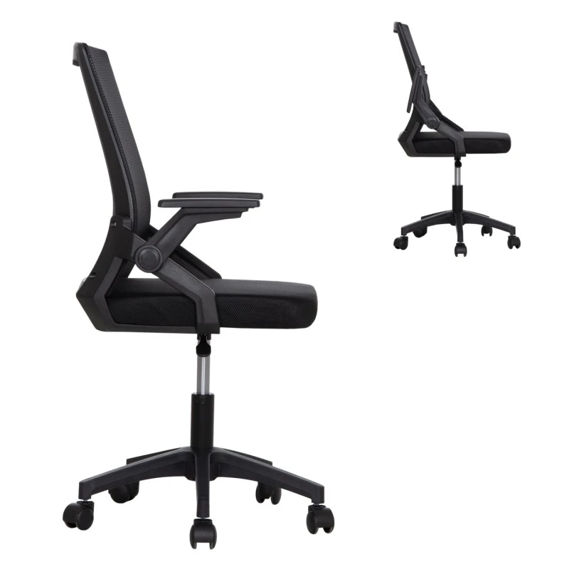 ΚΑΡΕΚΛΑ ΓΡΑΦΕΙΟΥ ZENITH HM1225.01 PP & MESH ΥΦΑΣΜΑ--ΜΑΥΡΟ 58x55x100Υεκ