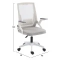 ΚΑΡΕΚΛΑ ΓΡΑΦΕΙΟΥ ZENITH HM1225.02 ΛΕΥΚΟ PP--ΑΝΟΙΧΤΟ ΓΚΡΙ MESH 60x60x92-100Υεκ