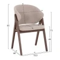 ΚΑΡΕΚΛΑ HANA HM9746.11 RUBBERWOOD ΣΕ ΜΑΥΡΟ ΧΡΩΜΑ-ΓΚΡΙ ΥΦΑΣΜΑ 55,5x60x85Yεκ.