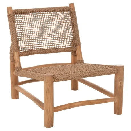 ΚΑΡΕΚΛΑ LONDER HM5986 ΞΥΛΟ TEAK ΣΕ ΦΥΣΙΚΟ ΚΑΙ ΣΥΝΘΕΤΙΚΟ RATTAN 63x77x77Υεκ.