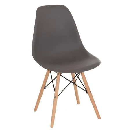 ΚΑΡΕΚΛΑ ΜΕ ΞΥΛΙΝΑ ΠΟΔΙΑ ΚΑΙ ΚΑΘΙΣΜΑ TWIST PP ΓΚΡΙ HM8460.10 46x50x82 εκ.
