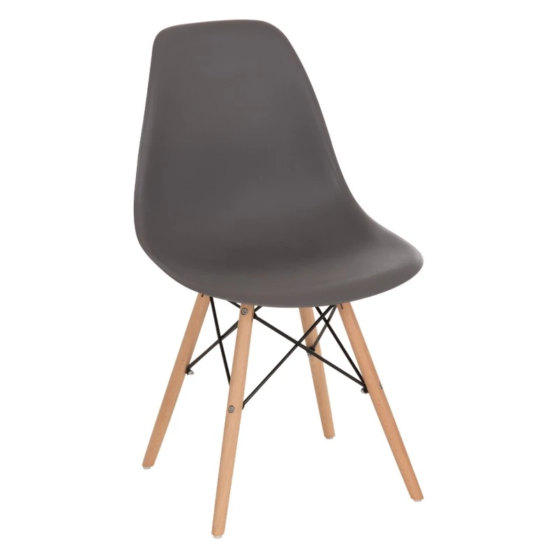 ΚΑΡΕΚΛΑ ΜΕ ΞΥΛΙΝΑ ΠΟΔΙΑ ΚΑΙ ΚΑΘΙΣΜΑ TWIST PP ΓΚΡΙ HM8460.10 46x50x82 εκ.