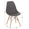 ΚΑΡΕΚΛΑ ΜΕ ΞΥΛΙΝΑ ΠΟΔΙΑ ΚΑΙ ΚΑΘΙΣΜΑ TWIST PP ΓΚΡΙ HM8460.10 46x50x82 εκ.