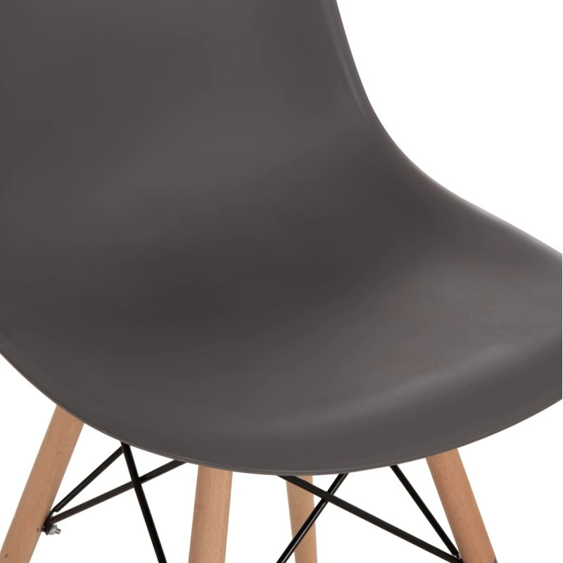 ΚΑΡΕΚΛΑ ΜΕ ΞΥΛΙΝΑ ΠΟΔΙΑ ΚΑΙ ΚΑΘΙΣΜΑ TWIST PP ΓΚΡΙ HM8460.10 46x50x82 εκ.