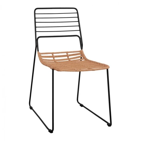 ΚΑΡΕΚΛΑ ΜΕΤΑΛΛΙΚΗ ALLEGRA HM5694 ΜΕ WICKER ΜΠΕΖ 51x54x83Υ εκ.
