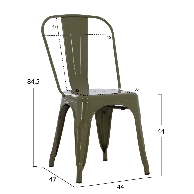 ΚΑΡΕΚΛΑ ΜΕΤΑΛΛΙΚΗ MELITA-PRO HM8641.43 ΣΕ DARK OLIVE GREEN 43x50x82Υεκ.