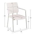 ΚΑΡΕΚΛΑ QUESTA ΜΕ ΜΠΡΑΤΣΑ HM1070.02 ΛΕΥΚΗ 56,5x59x85 cm