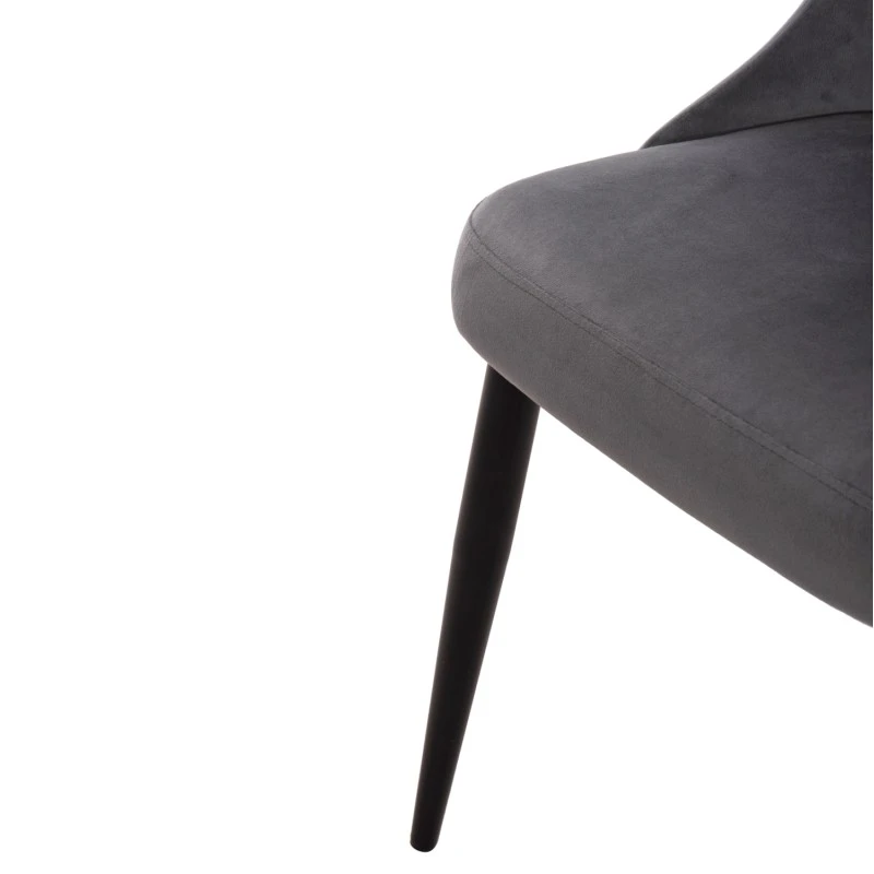 ΚΑΡΕΚΛΑ SERENITY HM8527.11 ΒΕΛΟΥΔΟ ΓΚΡΙ ΜΕ ΜΑΥΡΑ ΜΕΤΑΛΛΙΚΑ ΠΟΔΙΑ 51x54x83,5Υεκ.