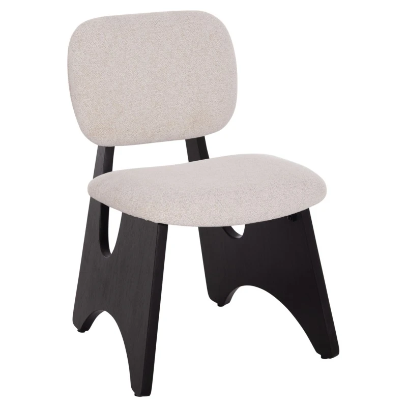 ΚΑΡΕΚΛΑ ΤΡΑΠΕΖΑΡΙΑΣ BELLISI HM18248.02 ΕΚΡΟΥ ΥΦΑΣΜΑ-PLYWOOD ΣΕ ΜΑΥΡΟ 53x56x78Υεκ.