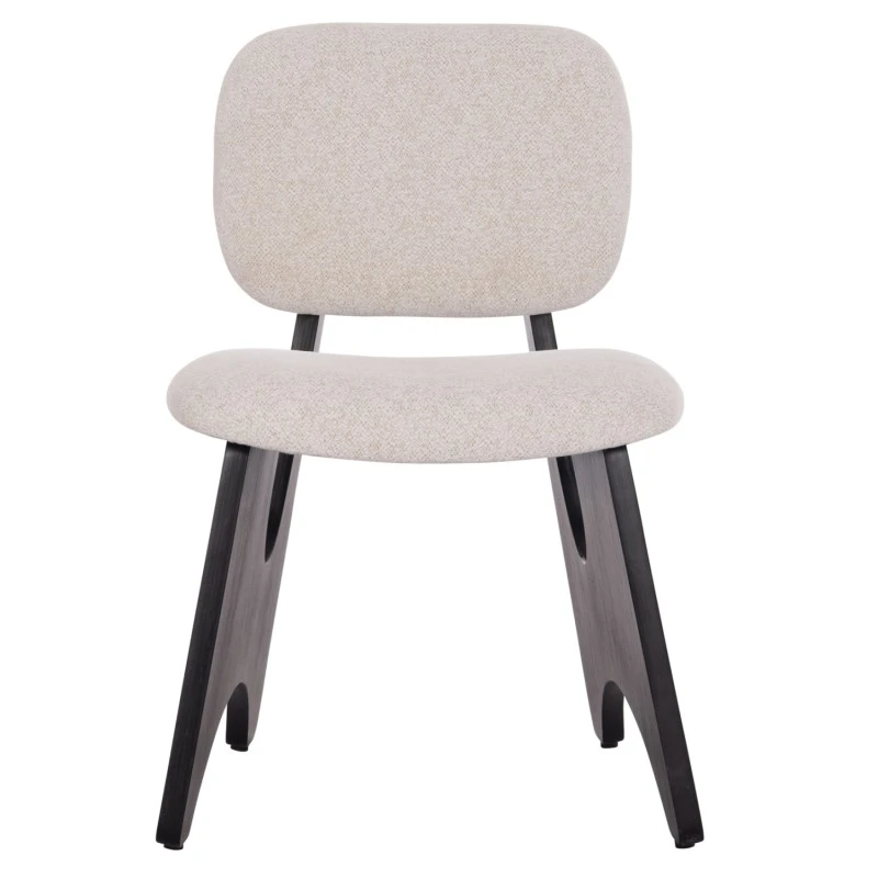 ΚΑΡΕΚΛΑ ΤΡΑΠΕΖΑΡΙΑΣ BELLISI HM18248.02 ΕΚΡΟΥ ΥΦΑΣΜΑ-PLYWOOD ΣΕ ΜΑΥΡΟ 53x56x78Υεκ.