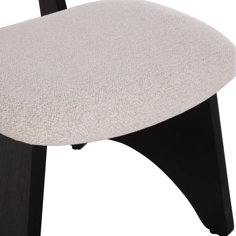 ΚΑΡΕΚΛΑ ΤΡΑΠΕΖΑΡΙΑΣ BELLISI HM18248.02 ΕΚΡΟΥ ΥΦΑΣΜΑ-PLYWOOD ΣΕ ΜΑΥΡΟ 53x56x78Υεκ.
