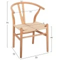 ΚΑΡΕΚΛΑ ΤΡΑΠΕΖΑΡΙΑΣ BRAVE HM8695.11 ΞΥΛΟ ΟΞΙΑΣ ΚΑΙ ΣΧΟΙΝΙ ΣΕ ΦΥΣΙΚΟ 54.5x53x75Υεκ.