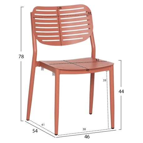 ΚΑΡΕΚΛΑ ΤΡΑΠΕΖΑΡΙΑΣ HILLIARD HM6645.08 ΑΛΟΥΜΙΝΙΟ ΣΕ TERRACOTTA 46x54x78Υεκ