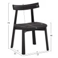 KΑΡΕΚΛΑ ΤΡΑΠΕΖΑΡΙΑΣ OSORIO HM18335.02 RUBBERWOOD & ΣΧΟΙΝΙ ΣΕ ΜΑΥΡΟ 51x55x74Υεκ