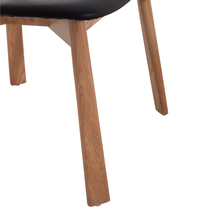 KΑΡΕΚΛΑ ΤΡΑΠΕΖΑΡΙΑΣ SEKAN HM18245.04 RUBBERWOOD-ΜΑΥΡΟ PU 60x54x72Υεκ