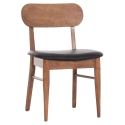 KΑΡΕΚΛΑ ΤΡΑΠΕΖΑΡΙΑΣ SEKOR HM9945.03 ΚΑΡΥΔΙ RUBBERWOOD-ΜΑΥΡΟ PU 51x48x79Υεκ