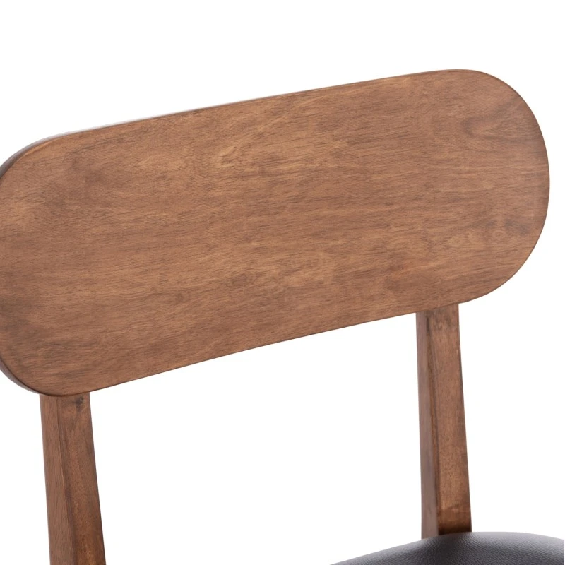 KΑΡΕΚΛΑ ΤΡΑΠΕΖΑΡΙΑΣ SEKOR HM9945.03 ΚΑΡΥΔΙ RUBBERWOOD-ΜΑΥΡΟ PU 51x48x79Υεκ