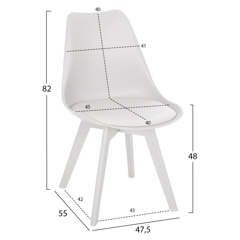 ΚΑΡΕΚΛΑ VEGAS HM0033.31 ΠΟΛΥΠΡΟΠΥΛΕΝΙΟΥ-PU- ΛΕΥΚΟ 47,5x55x82 εκ.