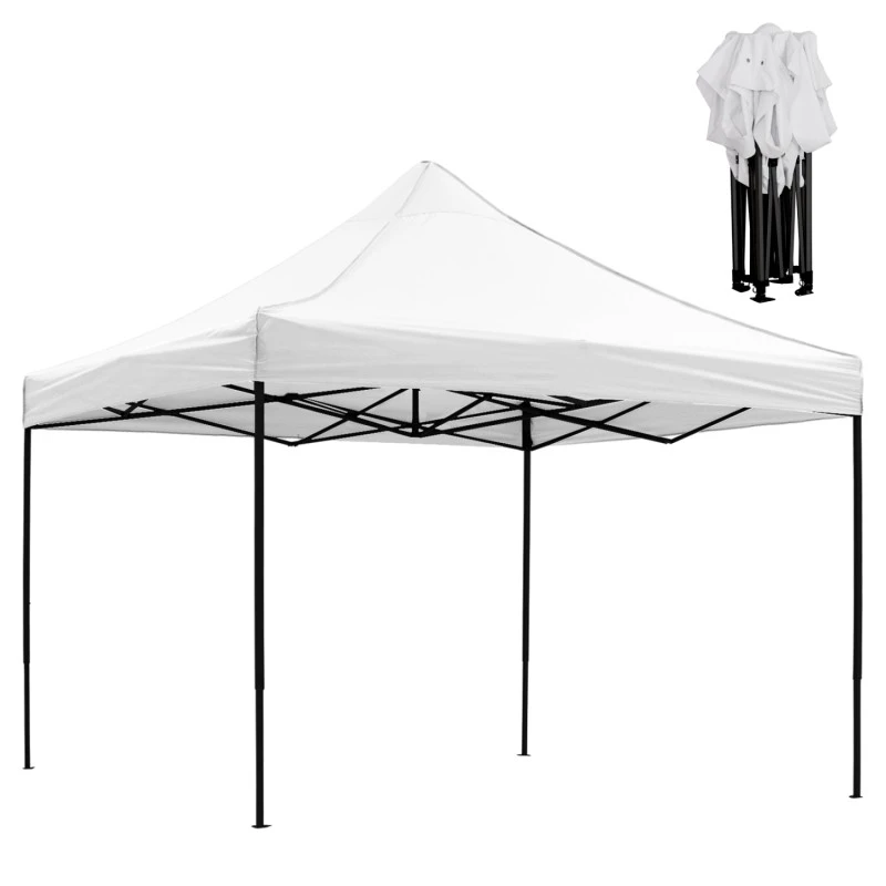 ΚΙΟΣΚΙ/GAZEBO MATTHEW HM6310 ΠΤΥΣΣΟΜΕΝΟ-ΣΚΕΛΕΤΟΣ ΜΕΤΑΛ.ΜΑΥΡΟΣ-ΛΕΥΚΟ ΥΦΑΣΜΑ 3x3x3,10Yμ