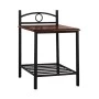 ΚΟΜΟΔΙΝΟ REVEN HM387 ΑΠΟ ΜΕΤΑΛΛΟ ΚΑΙ ΞΥΛΟ RUBBERWOOD 45x35x48-61Y εκ.