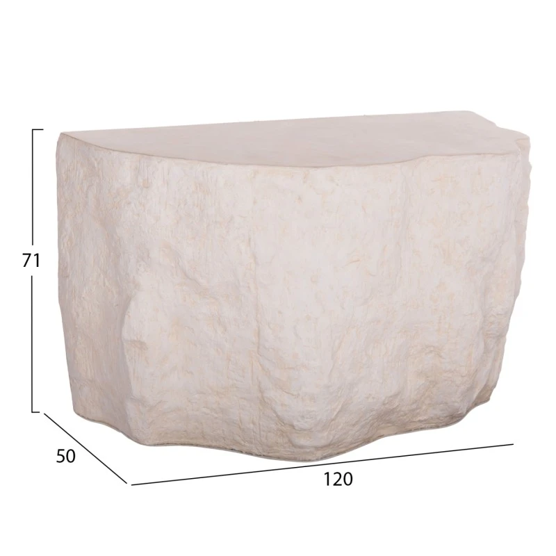 ΚΟΝΣΟΛΑ INTERON HM18152.02 FIBER CEMENT ΣΕ ΛΕΥΚΟ--120x50x71Υεκ.