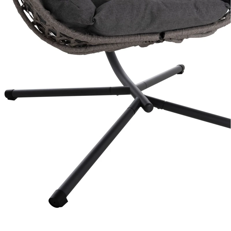 ΚΡΕΜΑΣΤΗ ΦΩΛΙΑ NESTA HM6468.01 ΓΚΡΙ ΜΕΤΑΛΛΟ & P.E.RATTAN 100x100x190Υεκ.