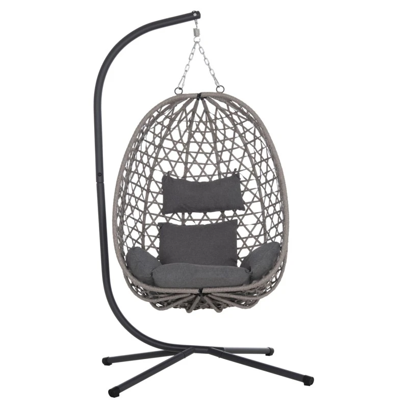 ΚΡΕΜΑΣΤΗ ΦΩΛΙΑ NESTA HM6468.01 ΓΚΡΙ ΜΕΤΑΛΛΟ & P.E.RATTAN 100x100x190Υεκ.
