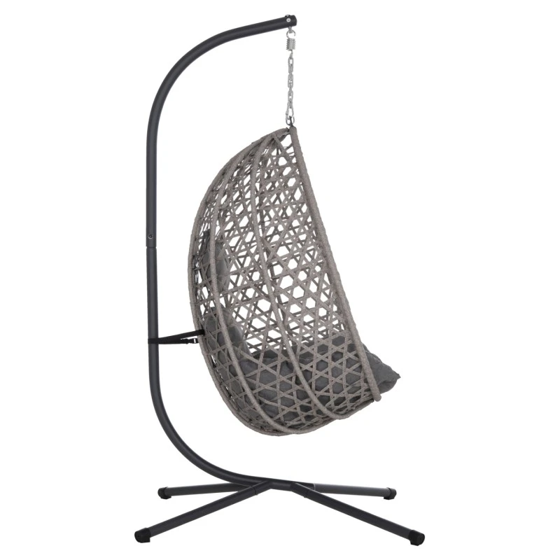 ΚΡΕΜΑΣΤΗ ΦΩΛΙΑ NESTA HM6468.01 ΓΚΡΙ ΜΕΤΑΛΛΟ & P.E.RATTAN 100x100x190Υεκ.