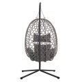 ΚΡΕΜΑΣΤΗ ΦΩΛΙΑ NESTA HM6468.01 ΓΚΡΙ ΜΕΤΑΛΛΟ & P.E.RATTAN 100x100x190Υεκ.